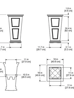 Fairfield Self-Watering Tall Patio Planters, 28” -Garden Tools Sales Store 39342 15V tif