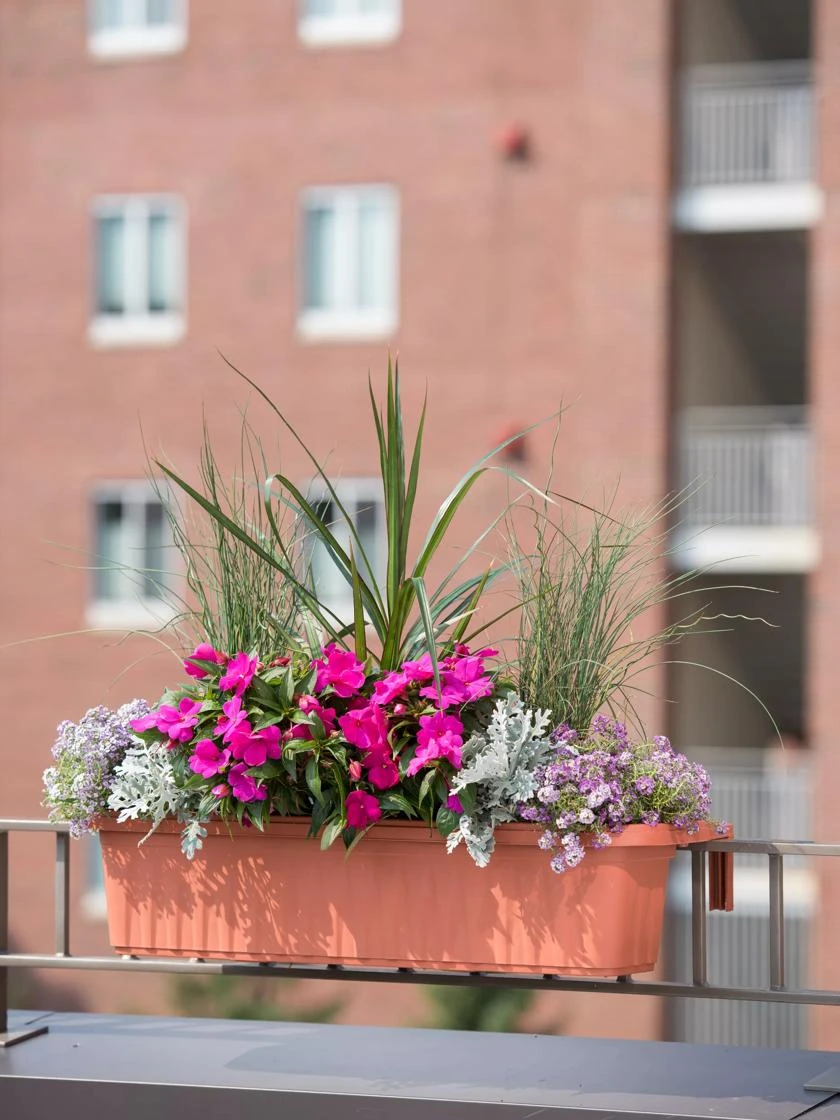 Adjustable Self-Watering Railing Planter, 32" 2 Adjustable Self-Watering Railing Planter, 32" - Image 2