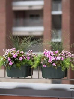 Self-Watering Saddle Railing Planter, 16" -Garden Tools Sales Store 8592175GR 2430 tif