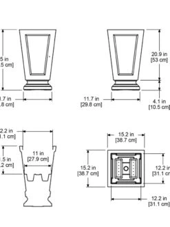 Kensington Self-Watering Tall Patio Planter, 25" -Garden Tools Sales Store 8598549 07V tif