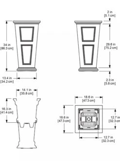 Fairfield Self-Watering Tall Patio Planters, 34” -Garden Tools Sales Store 8600109 11V tif