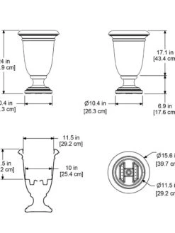 Ellington Self-Watering Urn Planter, 24" -Garden Tools Sales Store 8600110 11V tif