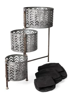Galvanized Grow Bag Triple Planters With Stand 8 Galvanized Grow Bag Triple Planters With Stand -Garden Tools Sales Store 8609180 4817 tif