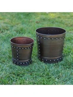 Riveted Planters, Set Of 2 -Garden Tools Sales Store 8610032 01v