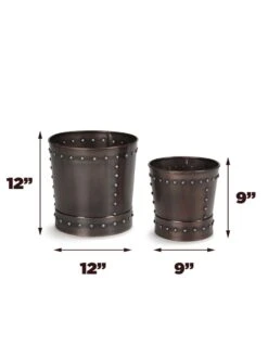 Riveted Planters, Set Of 2 -Garden Tools Sales Store 8610032 03v