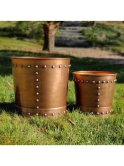 Riveted Planters, Set Of 2 -Garden Tools Sales Store 8610032 05v