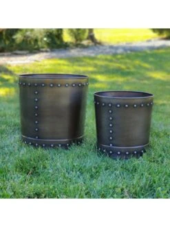 Riveted Planters, Set Of 2 -Garden Tools Sales Store 8610081 01v