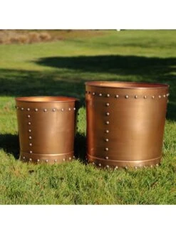 Riveted Planters, Set Of 2 -Garden Tools Sales Store 8610081 03v