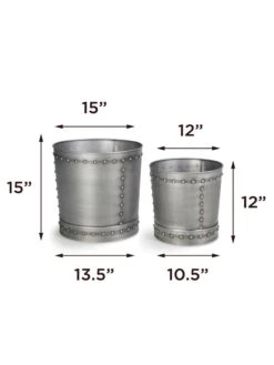 Riveted Planters, Set Of 2 -Garden Tools Sales Store 8610081 08v