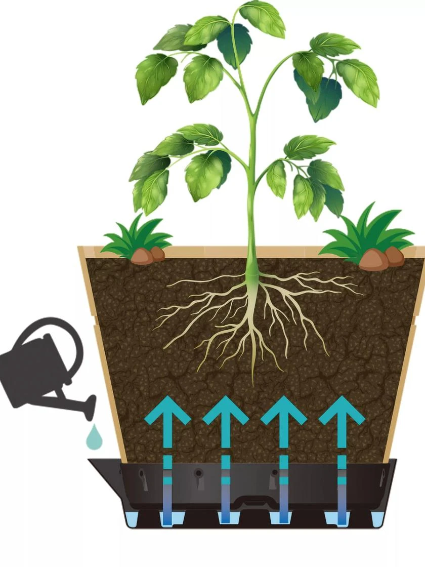 VegTrug® Build-a-Barrel Wooden Planter With Self-Watering Reservoir Tray, 18" 3 VegTrug® Build-a-Barrel Wooden Planter With Self-Watering Reservoir Tray, 18" - Image 3