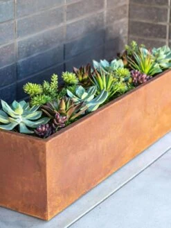 Veradek Metallic Series Corten Steel Window Box Planter, 36" -Garden Tools Sales Store 8611609 02V tif