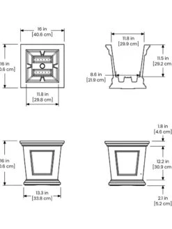 Fairfield Self-Watering Square Planter, 16” X 16” -Garden Tools Sales Store 8611695 19V tif