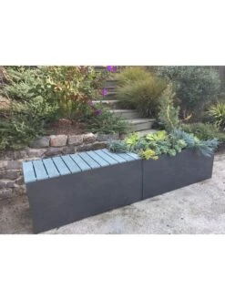 Nice Aluminum Trough Planters With Bench Top, 20"x46"x40" High