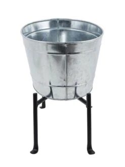 Achla Designs Mini Oval Galvanized Tub With Folding Stand -Garden Tools Sales Store 8612906 05v