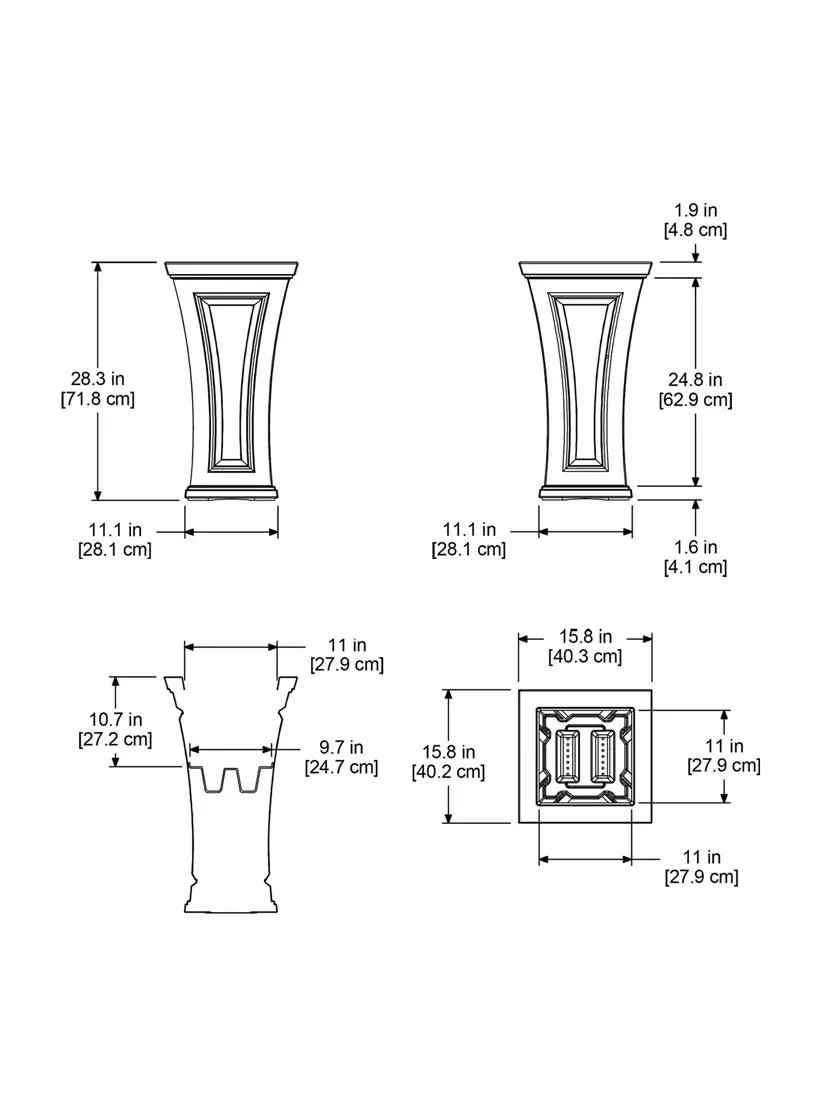Cambridge Tall Planter, 28" Height 3 Cambridge Tall Planter, 28" Height - Image 3