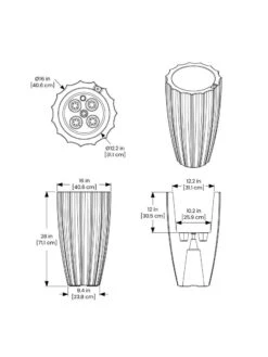 Sedona Tall Planter, 28" Height -Garden Tools Sales Store 8613525 10V 3 4