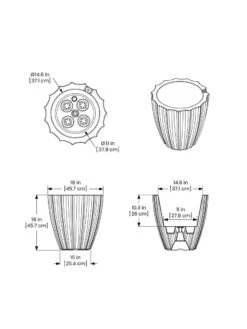 Sedona Round Planter, 18" Diameter -Garden Tools Sales Store 8613526 07V 3 4