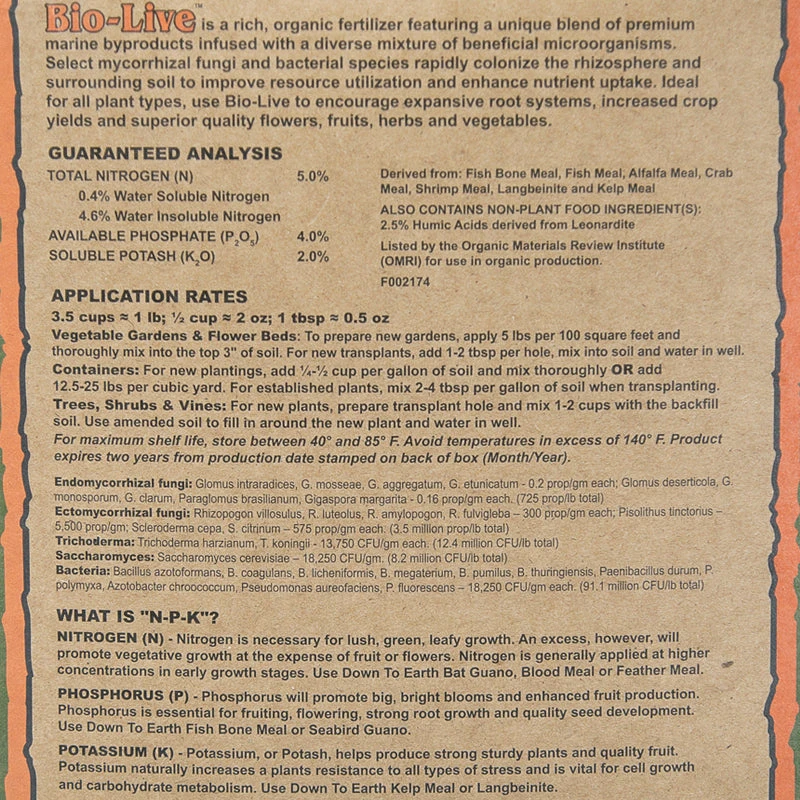 Bio-Live 5-4-2 (25 Lb Bag) 2 Bio-Live 5-4-2 (25 Lb Bag) - Image 2