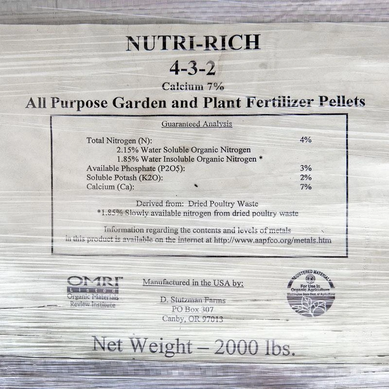 Nutri-Rich 4-3-2 Pellets (2000 Lb Tote) 1 Nutri-Rich 4-3-2 Pellets (2000 Lb Tote)